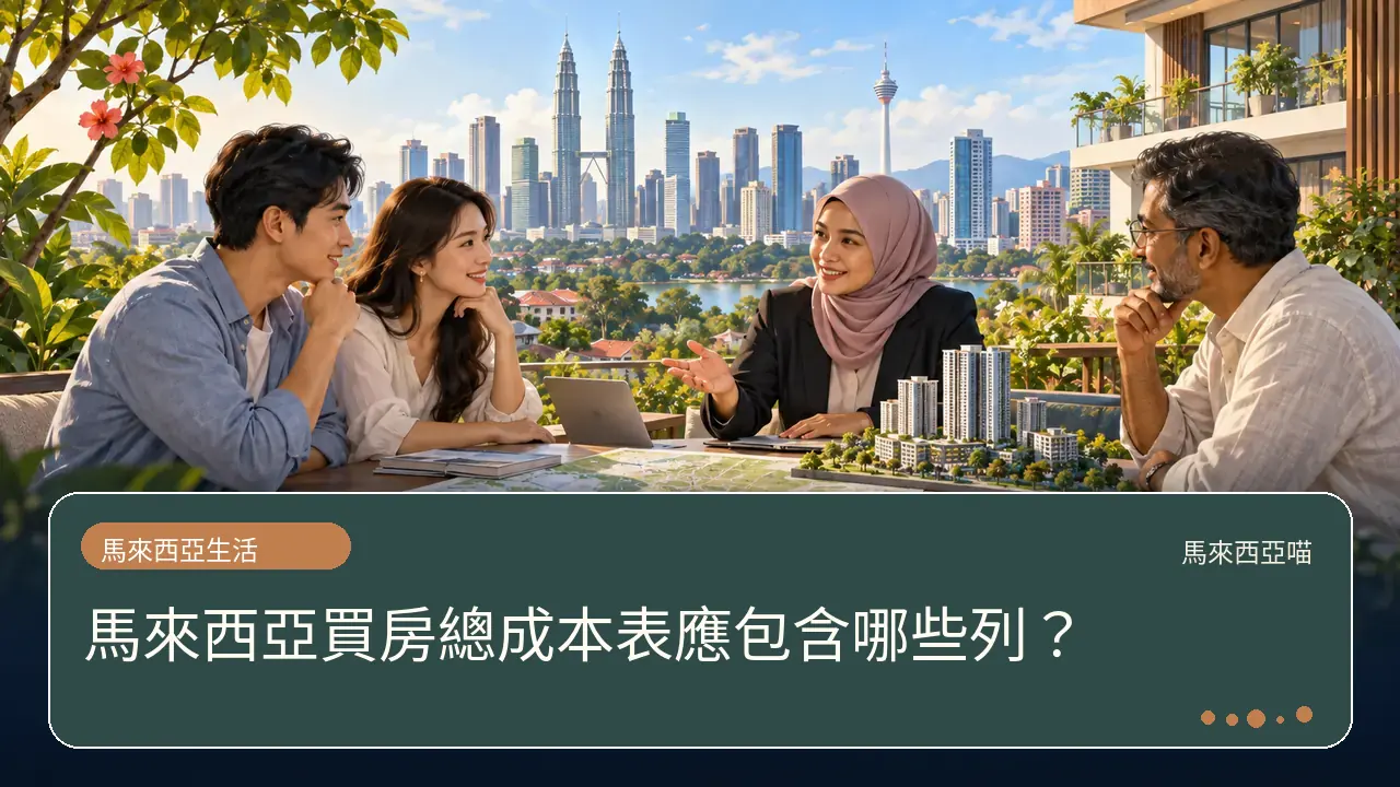 馬來西亞買房總成本表應包含哪些列?主題插畫