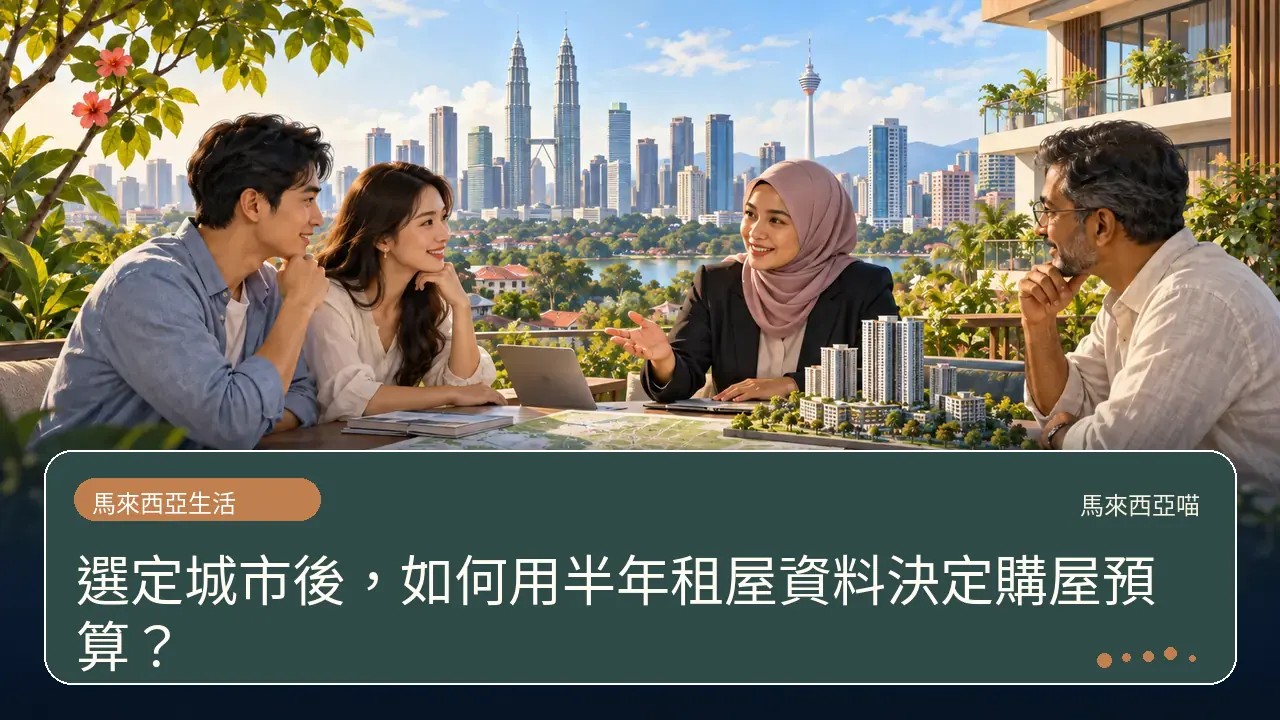 選定城市後,如何用半年租屋資料決定購屋預算?主題插畫