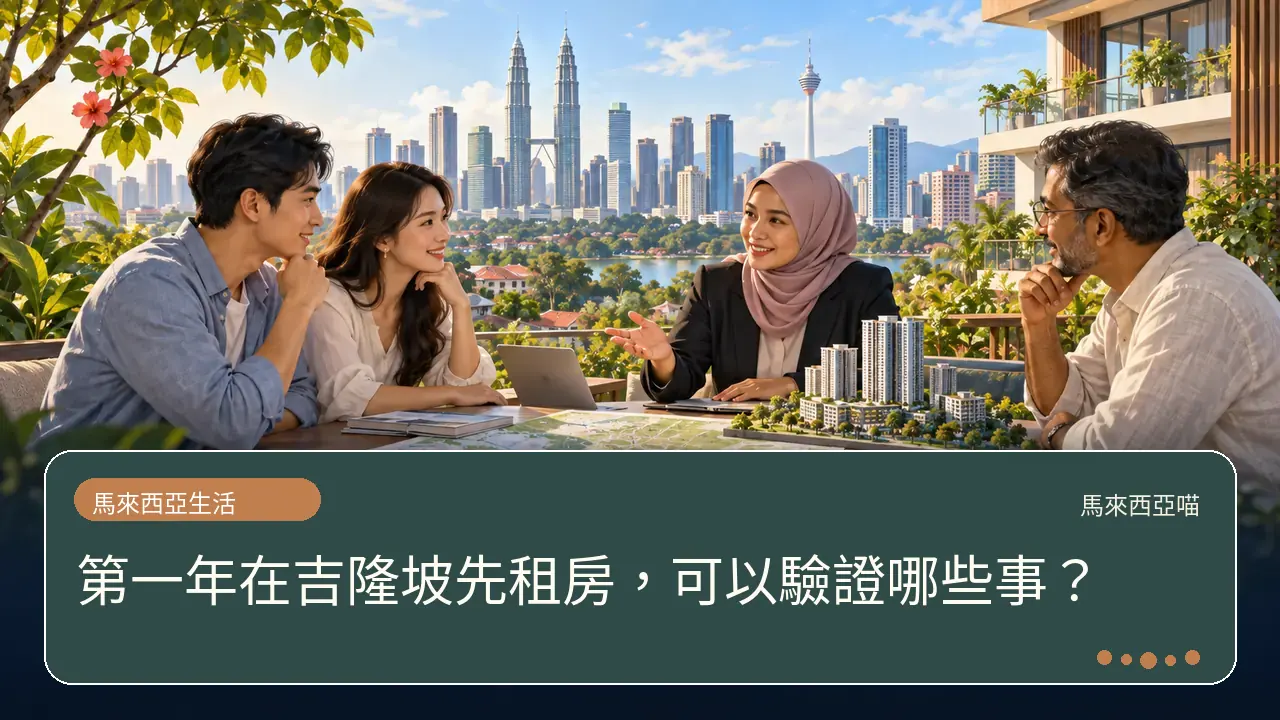 第一年在吉隆坡先租房,可以驗證哪些事?主題插畫