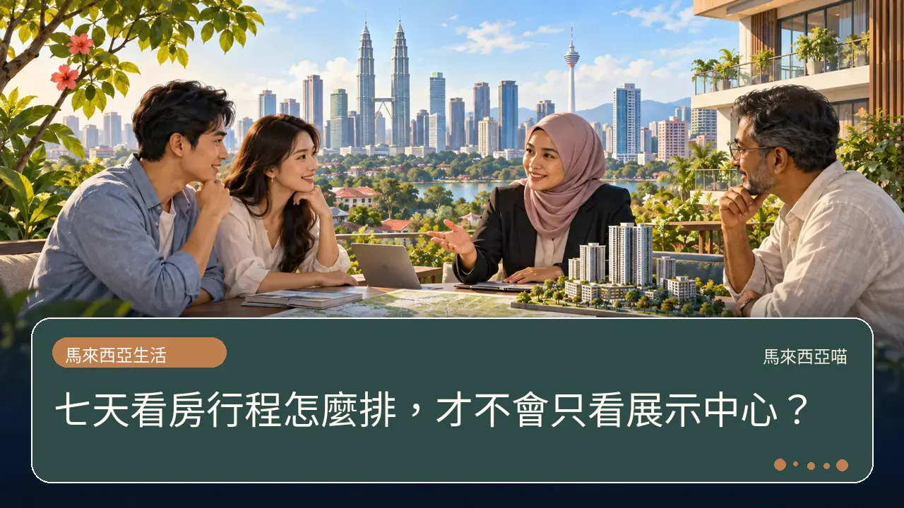 七天看房行程怎麼排,才不會只看展示中心?主題插畫