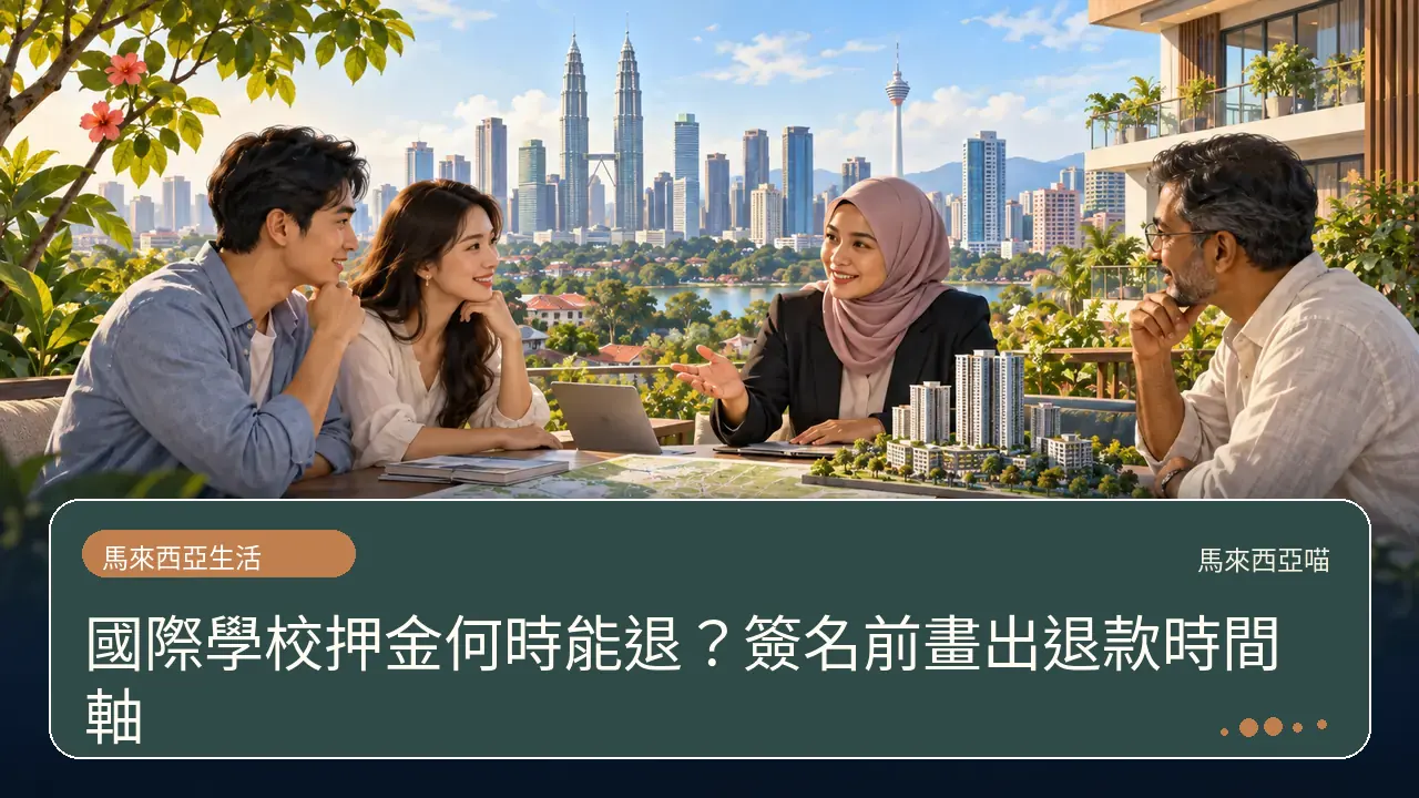 國際學校押金何時能退？簽名前畫出退款時間軸主題插畫